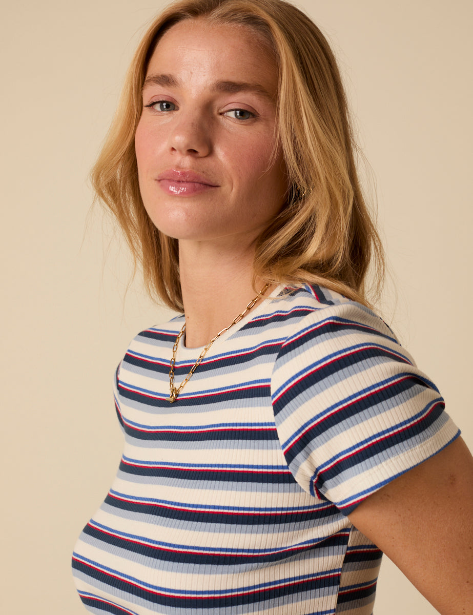 White Striped Oversized T-shirt